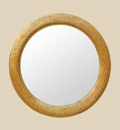 Miroir rond doré