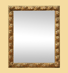 Petit miroir ancien 1900 décor coquillages