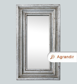 Petit miroir ancien argenté bois mouluré