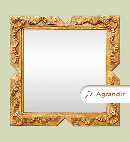 Petit miroir ancien doré forme carré style Napoléon 3