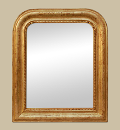 Petit miroir Louis Philippe doré patiné